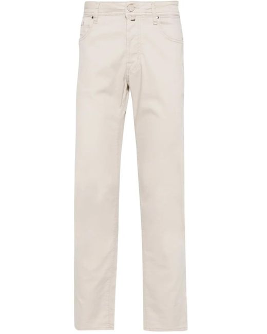 Jacob Cohen Natural Bard Gabardine Trousers for men