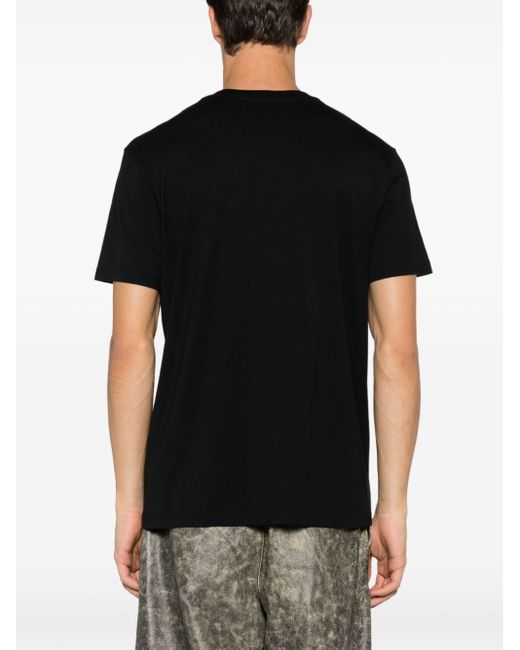 Moschino Black T-Shirt With Logo Application for men