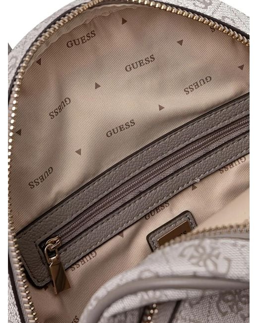 Guess Gray Monogram Top-Handle Backpack
