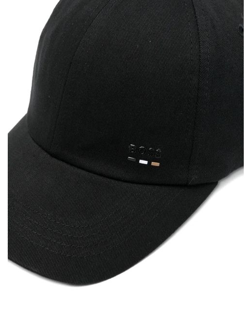 Boss Black Logo-Trim Cotton Baseball Cap for men