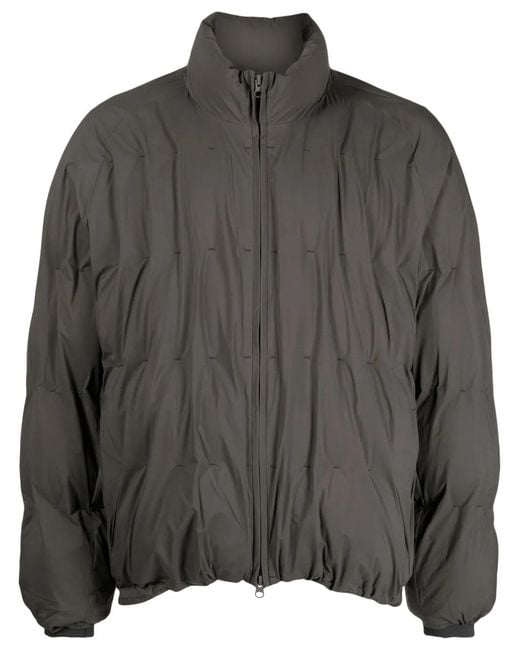 Post Archive Faction PAF Gray Decorative-Stitching Puffer Jacket for men