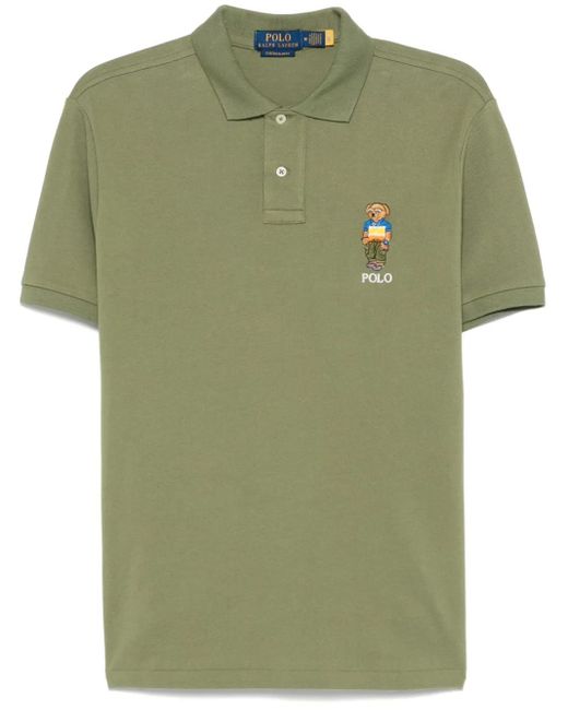 Polo Ralph Lauren Green Piqué-Weave Polo Shirt for men