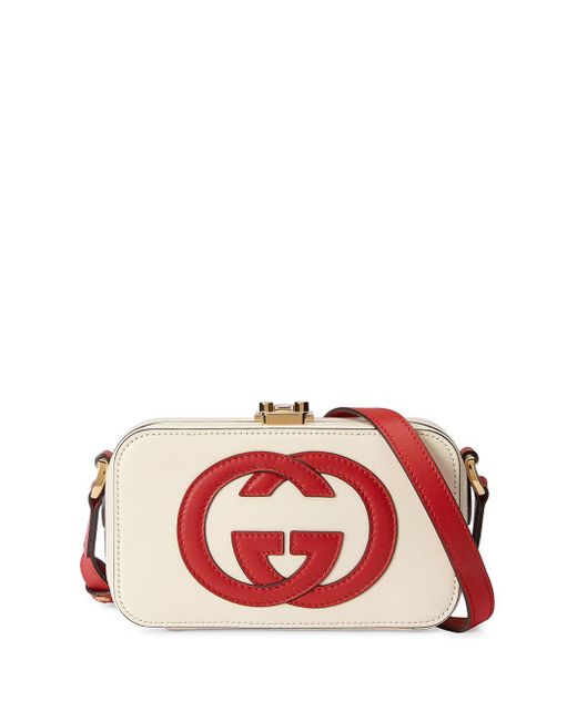 Gucci Leer Mini-tas Met GG-logo in het Wit - Lyst