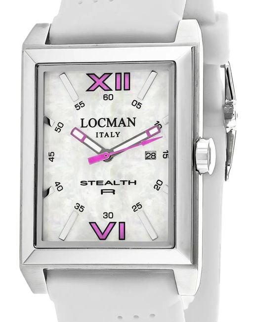 LOCMAN White Stealth R Rectangle-Frame 44Mm Watch for men