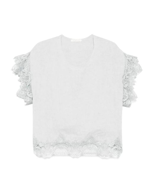 Maurizio Mykonos Lamé T-Shirt in het White