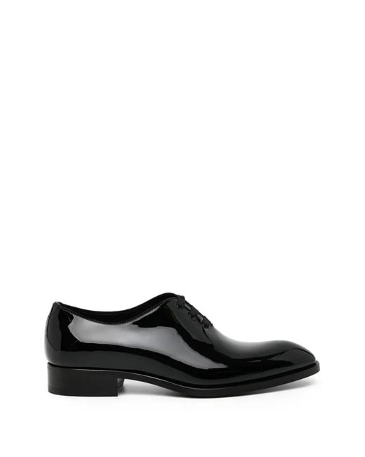Tom Ford Black Patent Leather Vincent Evening Wholecut Oxford Shoes for men