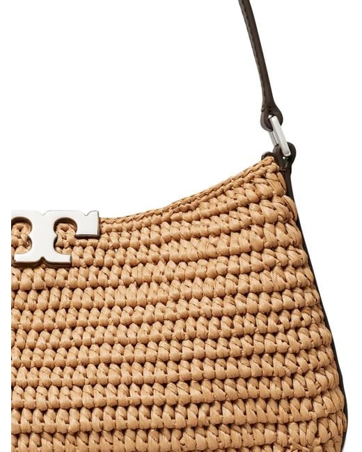 Tory Burch Metallic Eleanor Raffia Slim Shoulder Bag