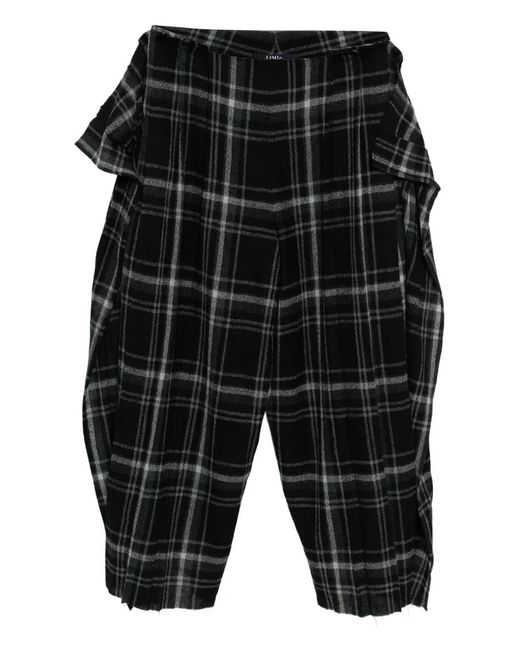 Limi Feu Black Checked Flared Trousers