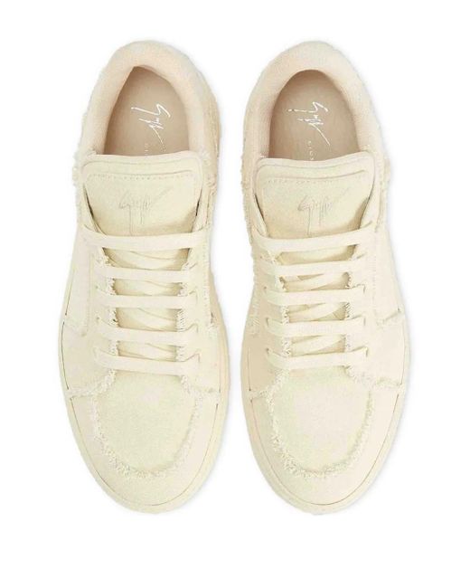 Giuseppe Zanotti Natural Frayed Low Sneakers for men