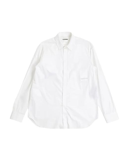 Jil Sander White Concealed Button-Cuffs Shirt for men