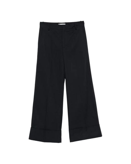 FRAME Black Cuffed Palazzo Pants