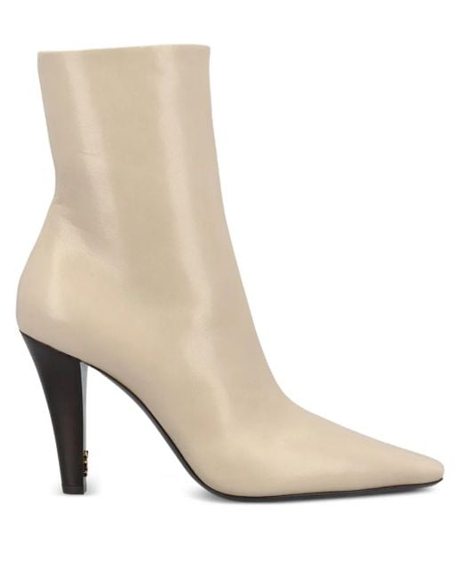 Saint Laurent Natural Leather Ankle Boots