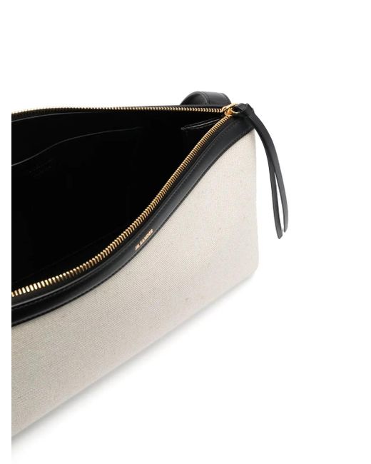 Jil Sander White Small Logo-Stamp Shoulder Bag
