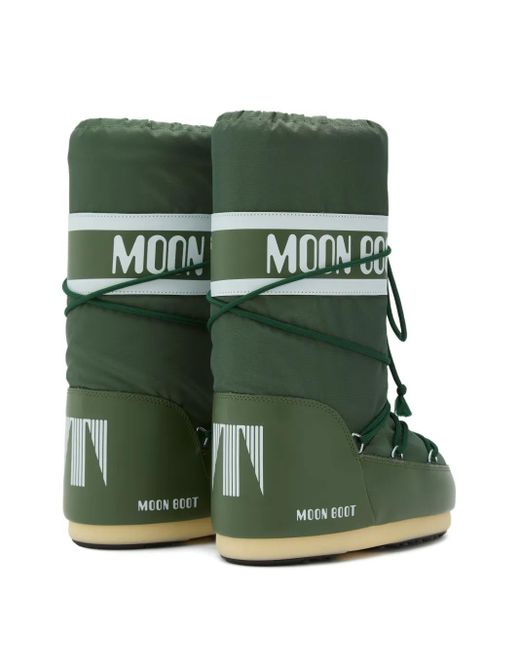 Moon Boot Green Icon Lace-Up Padded Boots