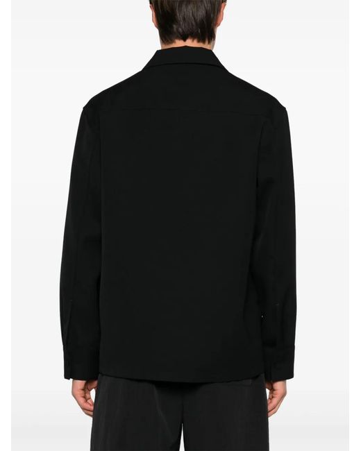 Jil Sander Hemdjacke Aus Gabardine in Black für Herren