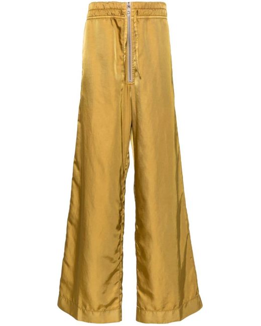 Dries Van Noten Yellow Drawstring-waist Wide-leg Trousers for men