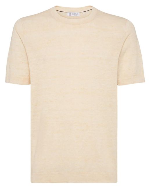Brunello Cucinelli Natural Fine-knit T-shirt for men
