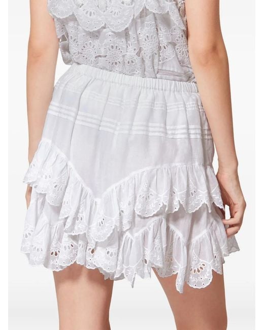 Isabel Marant White Jocadia Floral Lace Shorts
