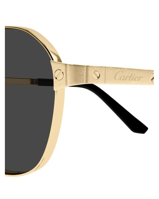 Cartier Black Pilot-Frame Sunglasses for men