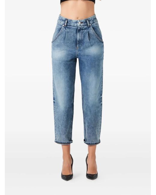 No44 Blue Pleated Jeans