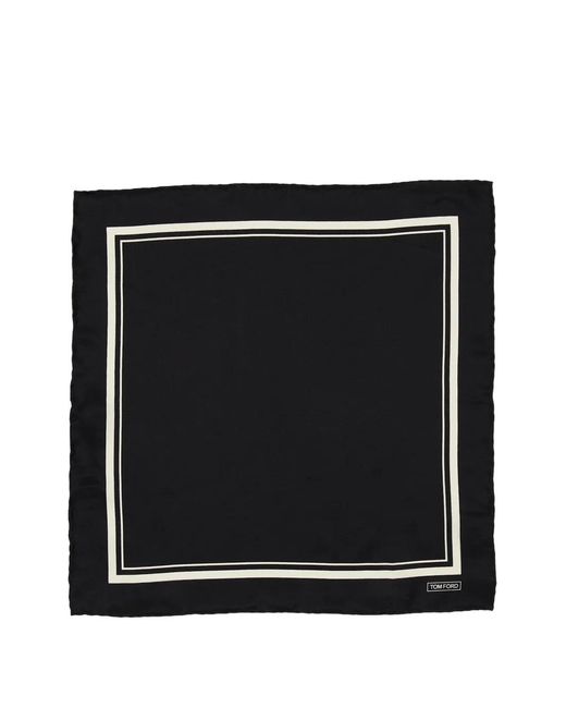Tom Ford Black Tonal-Frame Pocket Square for men