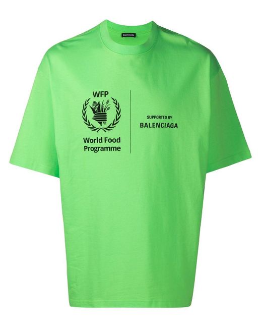 Balenciaga Green Logo-print T-shirt for men