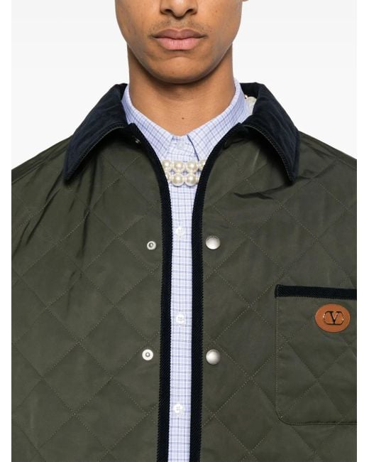 Valentino Garavani Green Vlogo Signature Quilted Jacket for men