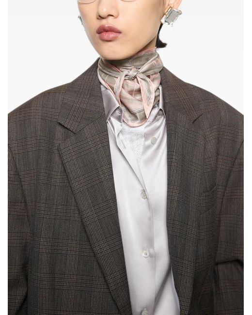 Acne White Stud-Embellished Checked Scarf
