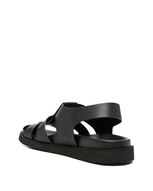 SERGIO MORETTI FIRENZE Black Touch-Strap Caged Sandals for men