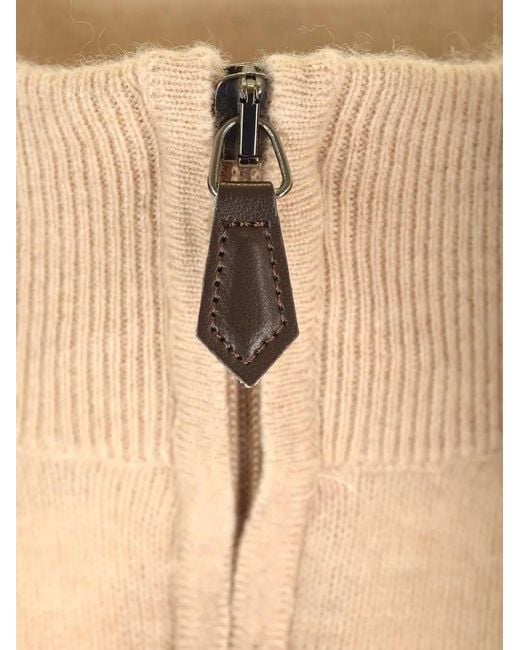Al Duca D'aosta Natural Zip-Fastening High-Neck Sweater for men