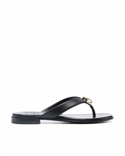 Givenchy Black Leather Flip-flops