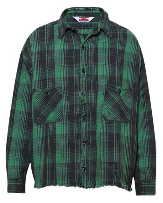 SAINT Mxxxxxx Green Checked Cotton Shirt for men