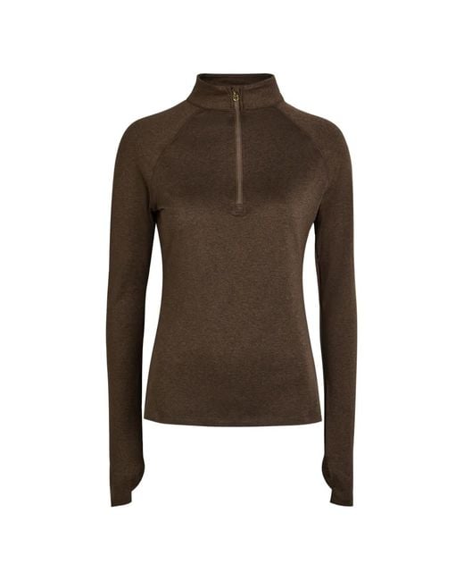 Varley Brown Always Warm Half-Zip Sweatshirt