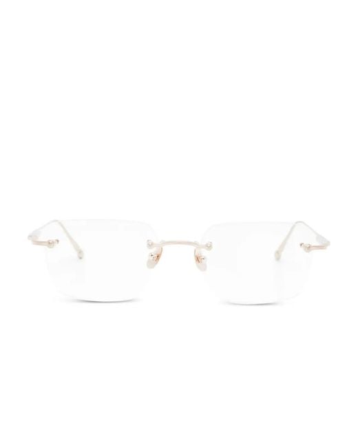 Matsuda White Rimless Rectangle Glasses