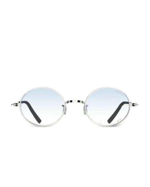 Blackfin White Tahoe Round-Frame Sunglasses