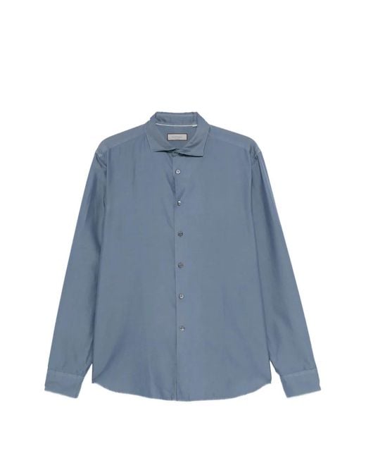 Canali Blue Button Shirt for men