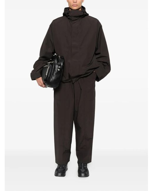 Studio Nicholson Black Hooded Windbreaker Jacket for men