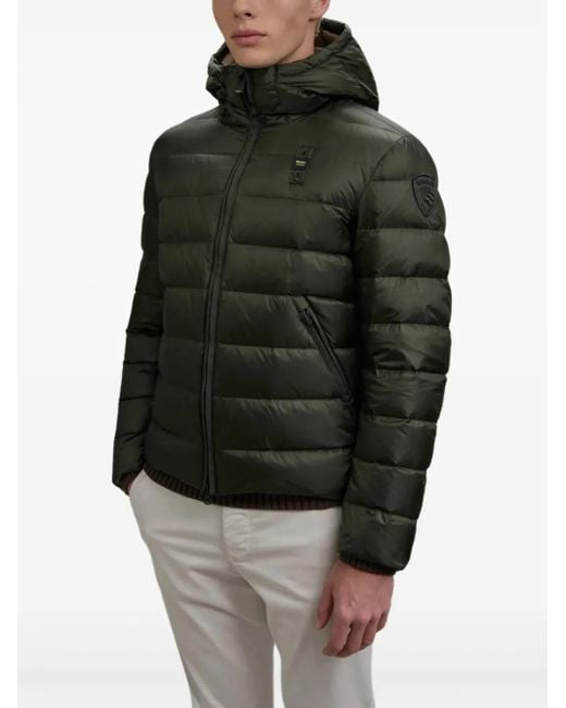 Blauer Green Quilted Hooded Jacket for men