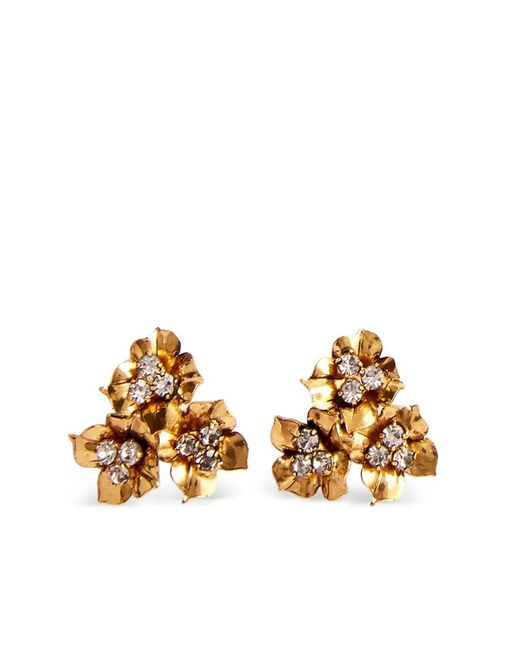 Jennifer Behr Metallic Maye Floral-Motif Stud Earrings