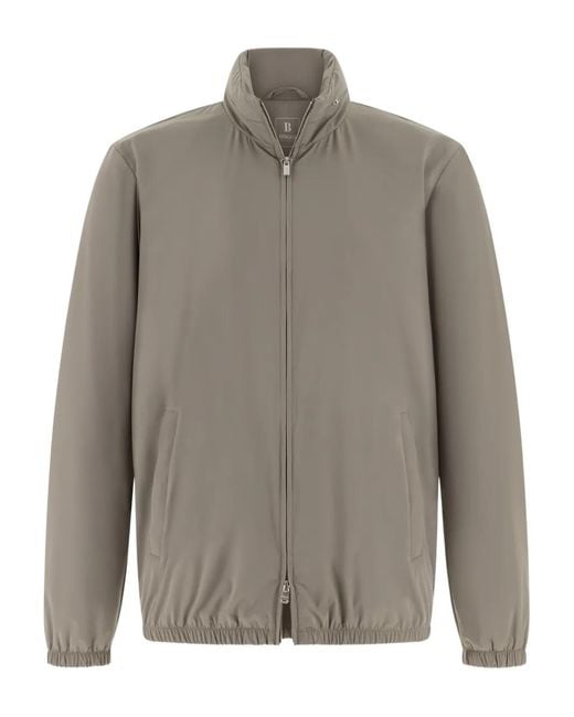 Boggi Gray Technical Fabric Bomber Jacket for men