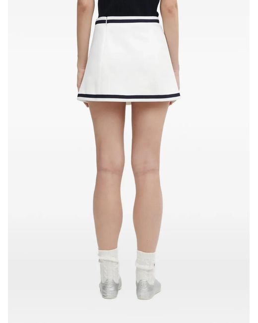 Sporty & Rich White Hotel Eden Roc Mini Skirt