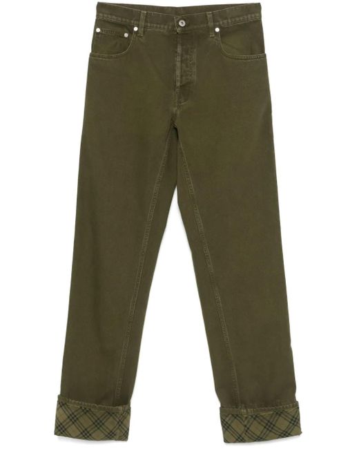 メンズ Burberry ロールアップヘム ジーンズ Green