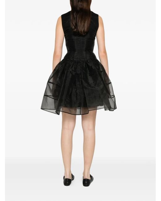 CECILIE BAHNSEN Black Crew-Neck Mini Dress