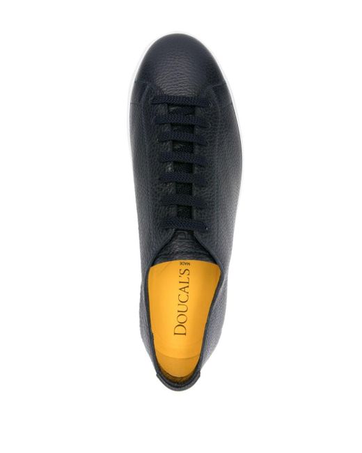 Doucal's Blue Leather Flatform Sneakers for men