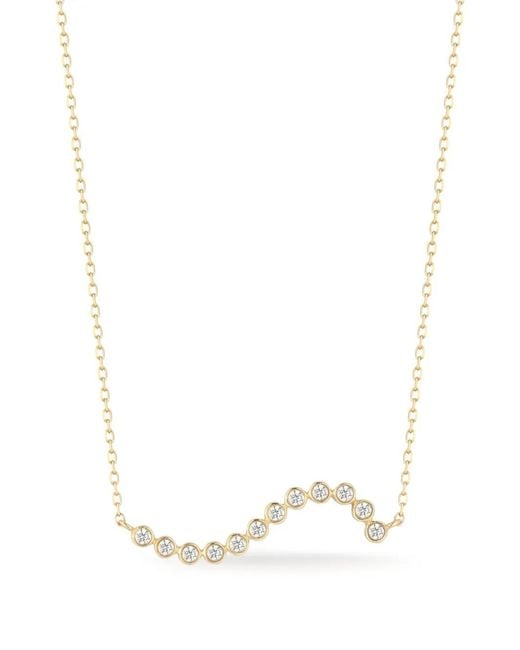 Mateo White Collier Wave En 14Ct À Pendentif Pavé De Diamants