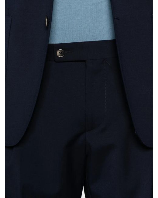 VELA SHOP Blue Single-Breasted Patch-Pocket Suit for men