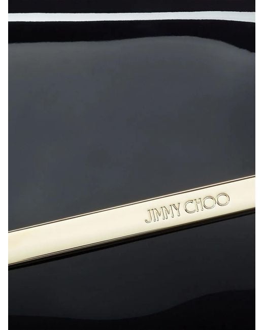 Jimmy Choo Black Emmie Clutch Bag In Patent Leather