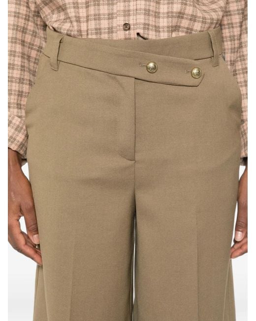 Pinko Natural Merlot Asymmetric-Waistband Tailored Shorts