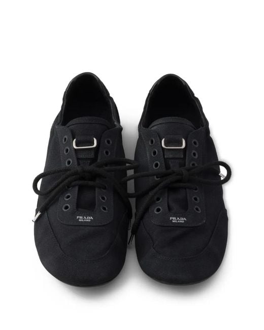 Prada Black Collapse Canvas Sneakers for men