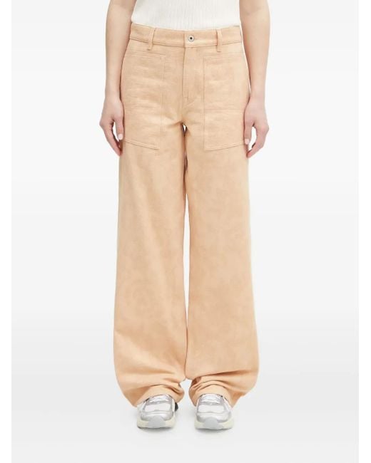 KENZO Natural Peonies Patch-Pocket Jeans